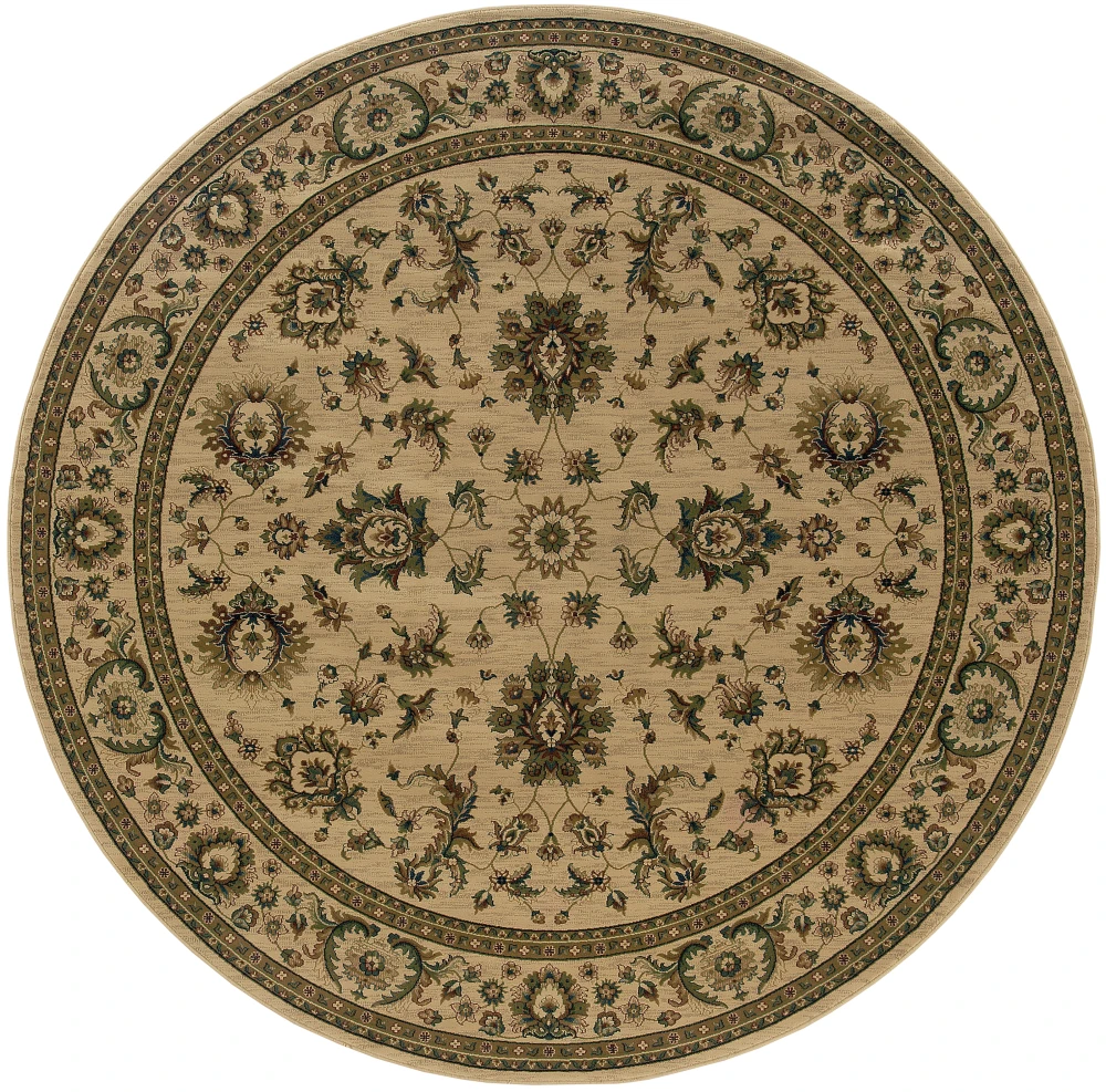 Ariana 311I3 Ivory/ Green Indoor Area Rug - 6' Round