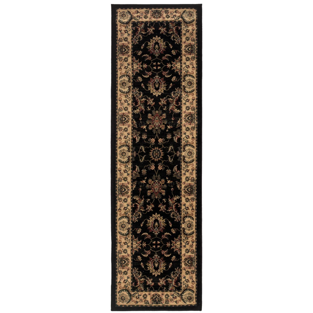 Ariana 311K3 Black/ Ivory Indoor Area Rug - 2'3