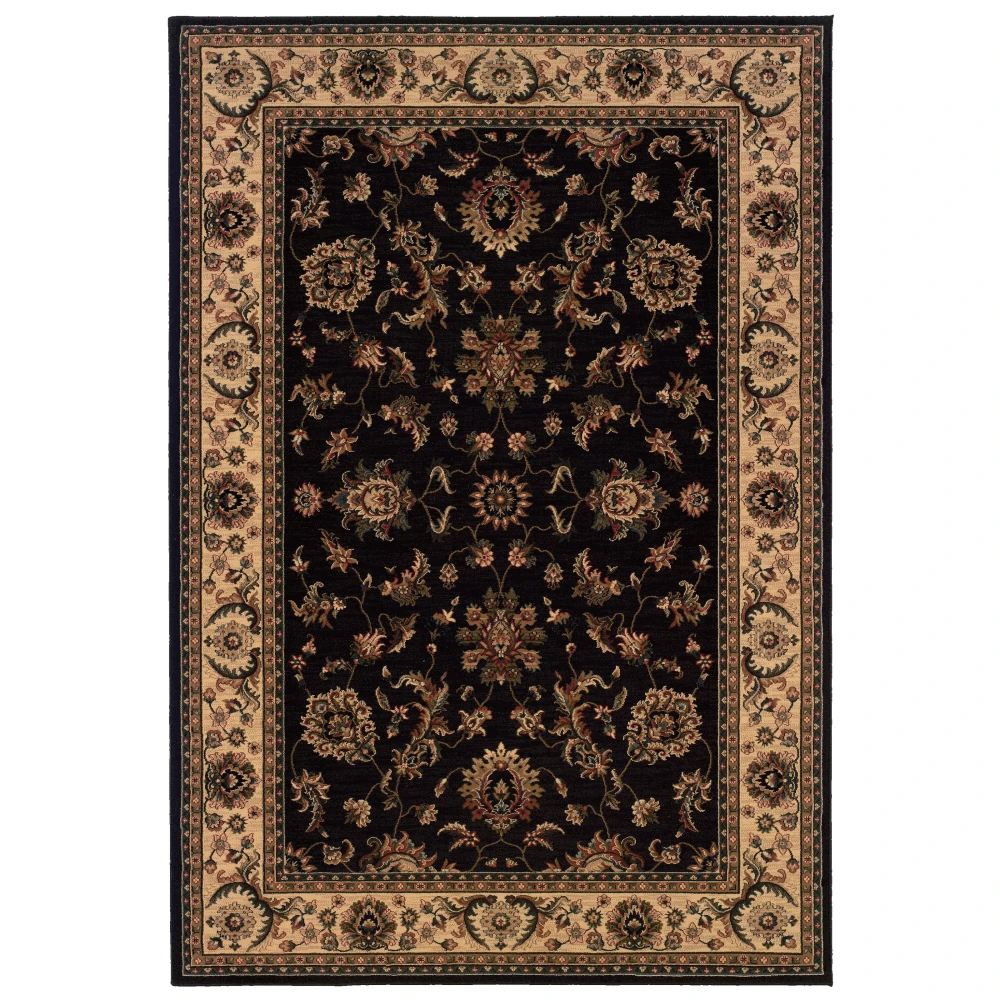 Ariana 311K3 Black/ Ivory Indoor Area Rug - 6'7