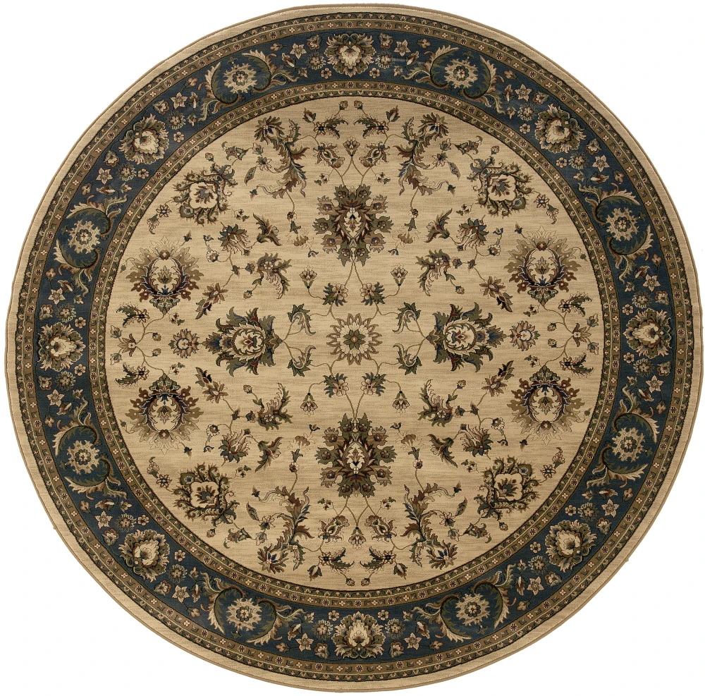 Ariana 311Z3 Ivory/ Blue Indoor Area Rug - 6' Round