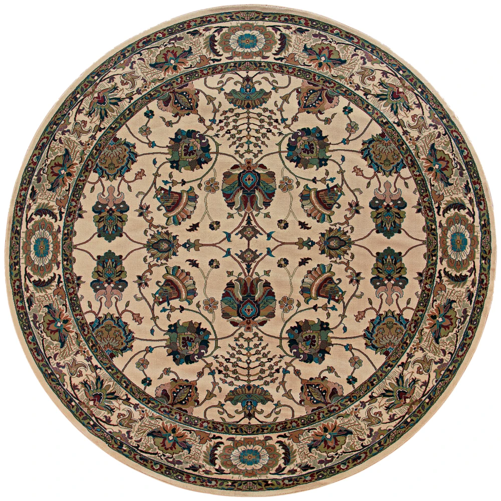 Ariana 431O3 Ivory/ Red Indoor Area Rug - 6' Round
