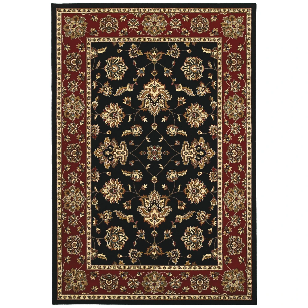 Ariana 623M3 Black/ Red Indoor Area Rug - 4' x 6'