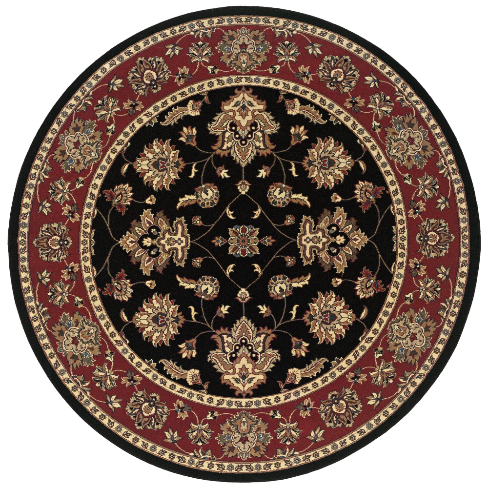 Ariana 623M3 Black/ Red Indoor Area Rug - 6' Round