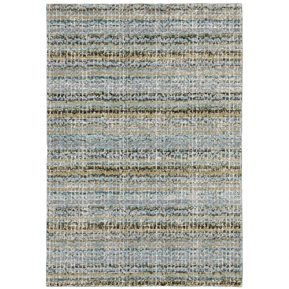 Atlas 747B0 Blue/ Green Indoor Area Rug - 1'10