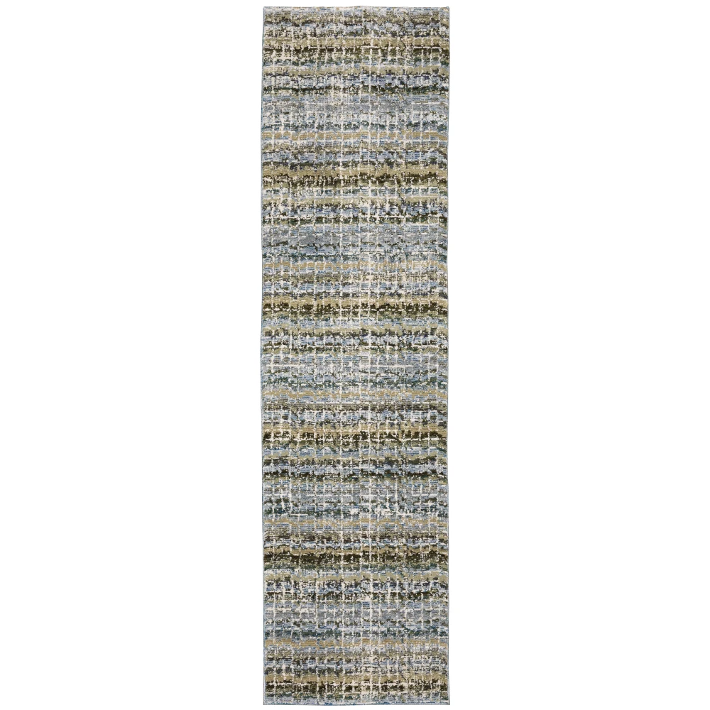 Atlas 747B0 Blue/ Green Indoor Area Rug - 2'3