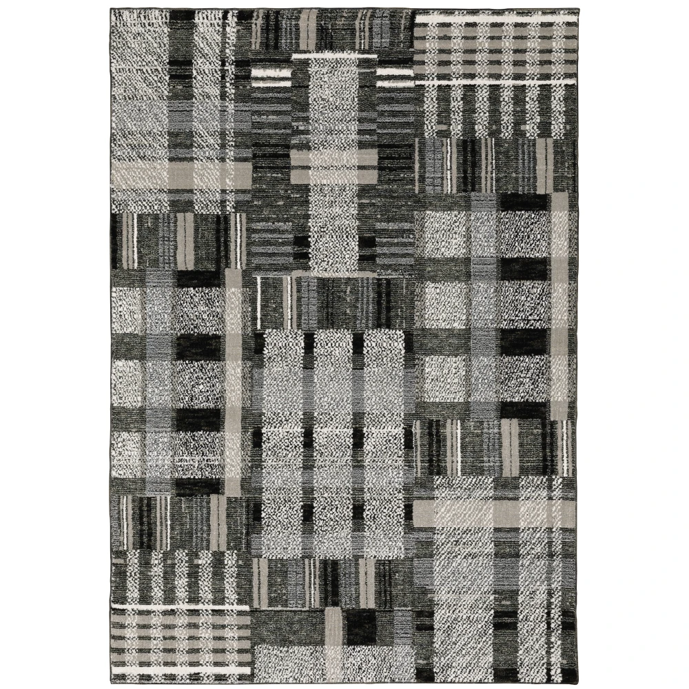 Atlas 752C0 Black/ Grey Indoor Area Rug - 3'3