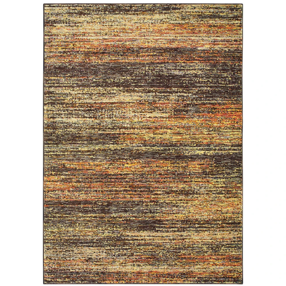 Atlas 8037C Gold/ Charcoal Indoor Area Rug - 1'10