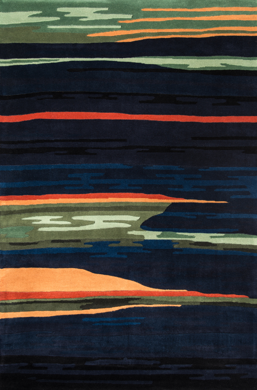 Momeni New Wave 2' X 3' Navy Contemporary