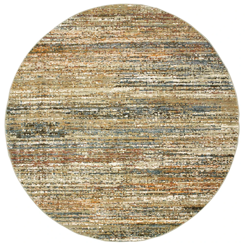 Atlas 8037J Gold/ Green Indoor Area Rug - 7'10