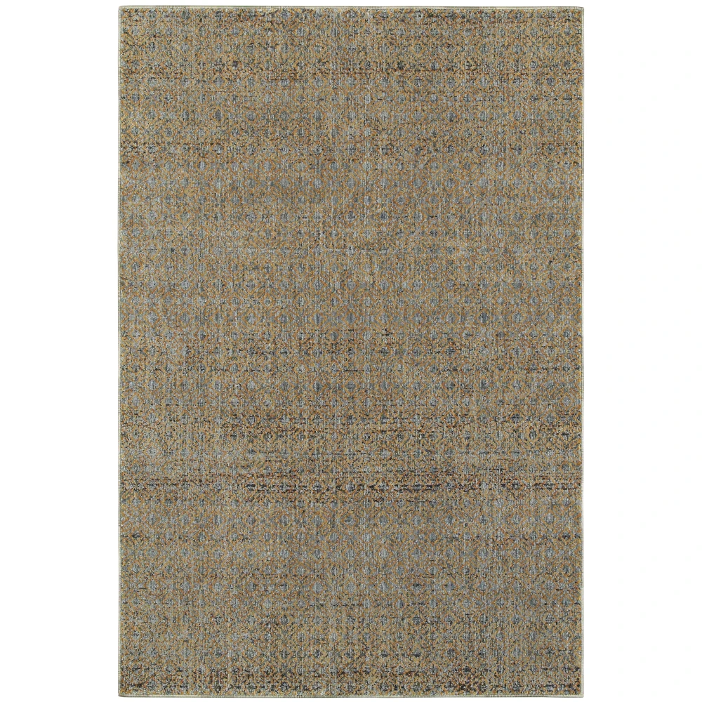 Atlas 8048B Blue/ Gold Indoor Area Rug - 10' x 13'2