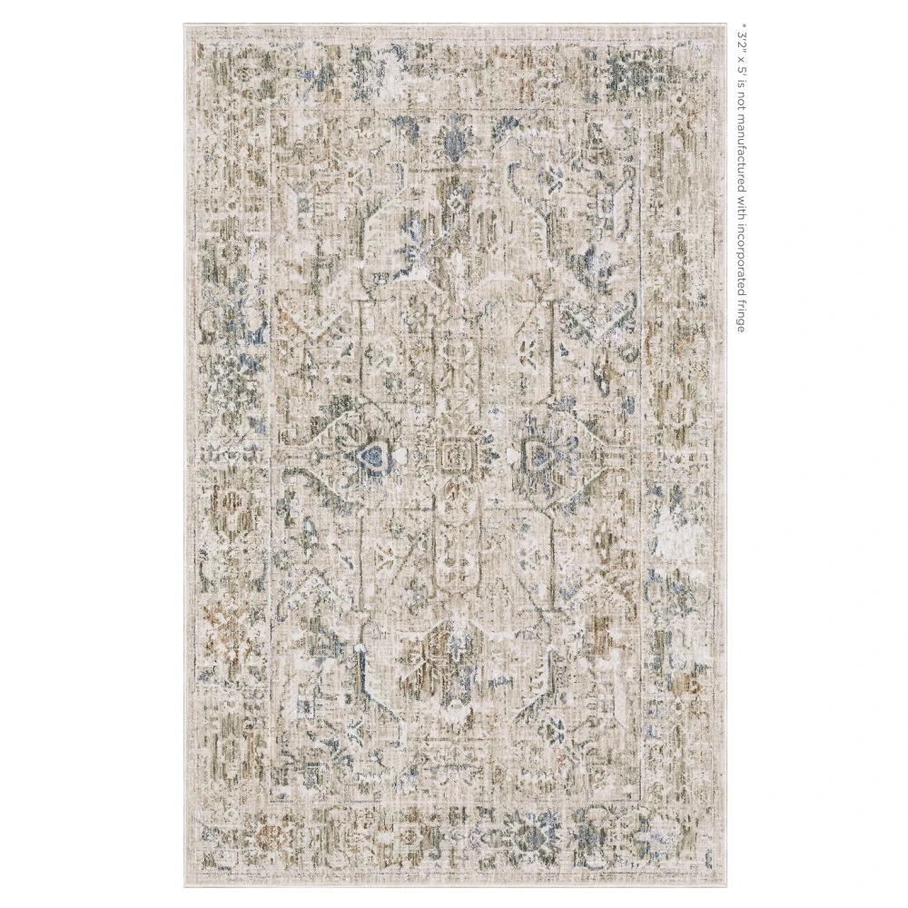 Avalon AVA02 Beige/ Blue Indoor Area Rug - 3'2