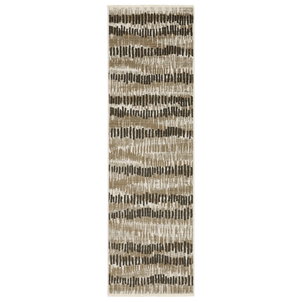 Bauer 8120D Beige/ Charcoal Indoor Area Rug - 2'3