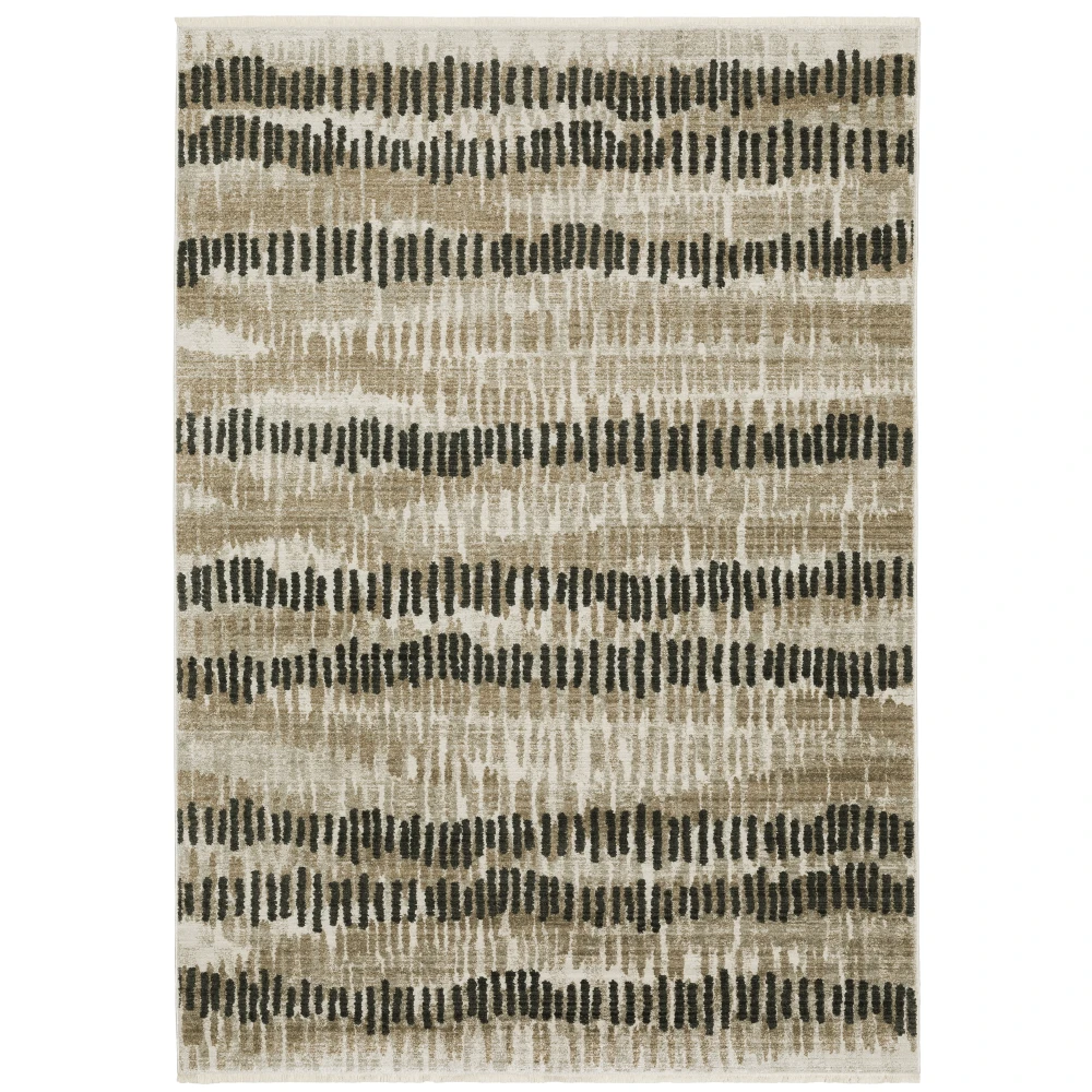 Bauer 8120D Beige/ Charcoal Indoor Area Rug - 5'3
