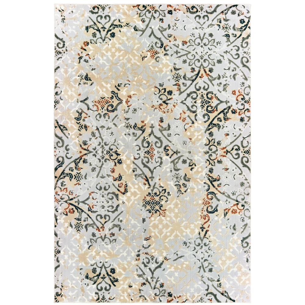 Bowen 108W2 Grey/ Gold Indoor Area Rug - 5'3