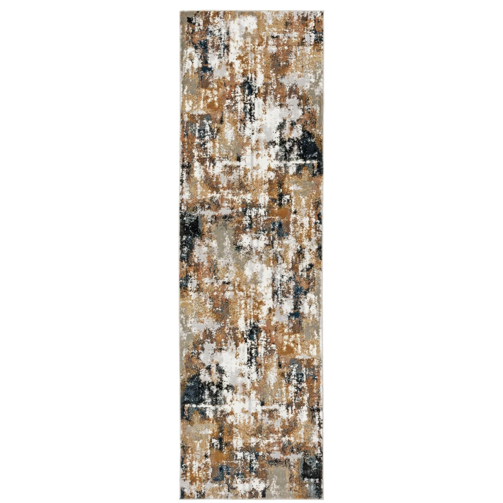 Bowen 4928X Grey/ Gold Indoor Area Rug - 2'3
