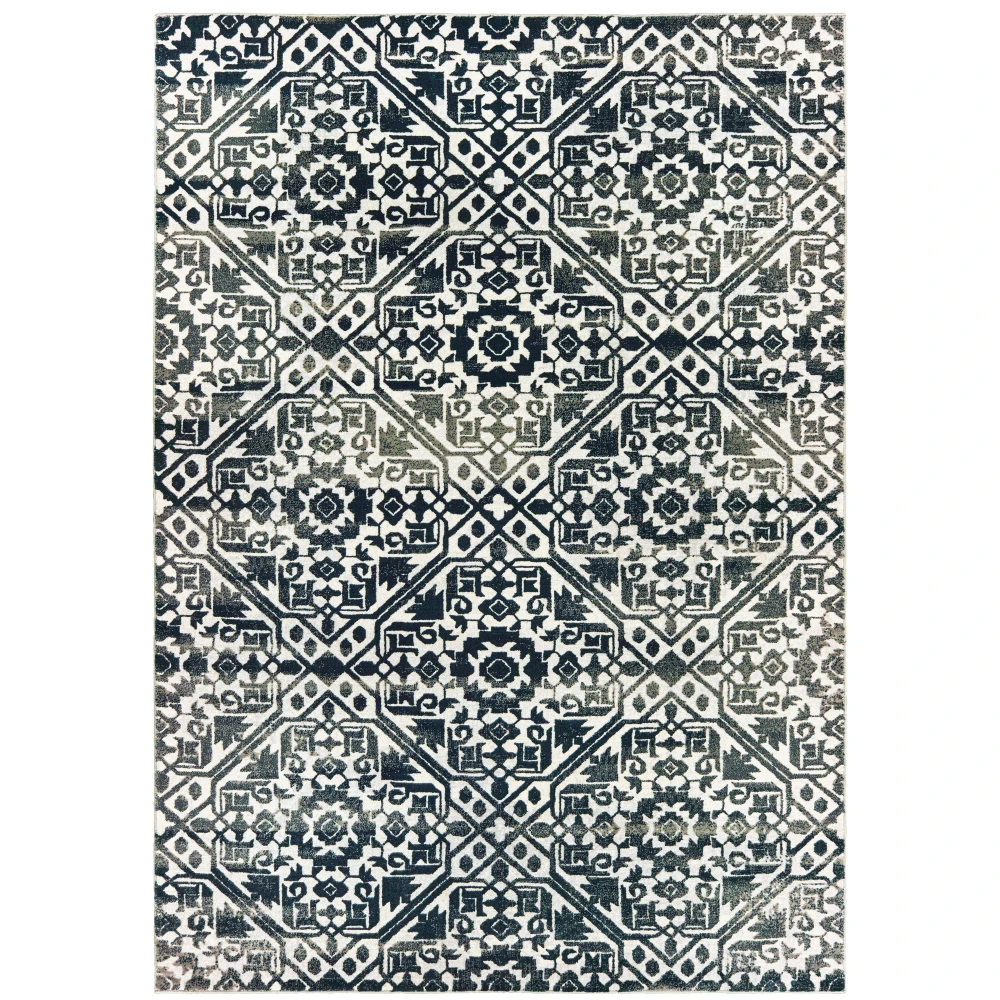 Bowen 5506E Navy/ Ivory Indoor Area Rug - 5'3