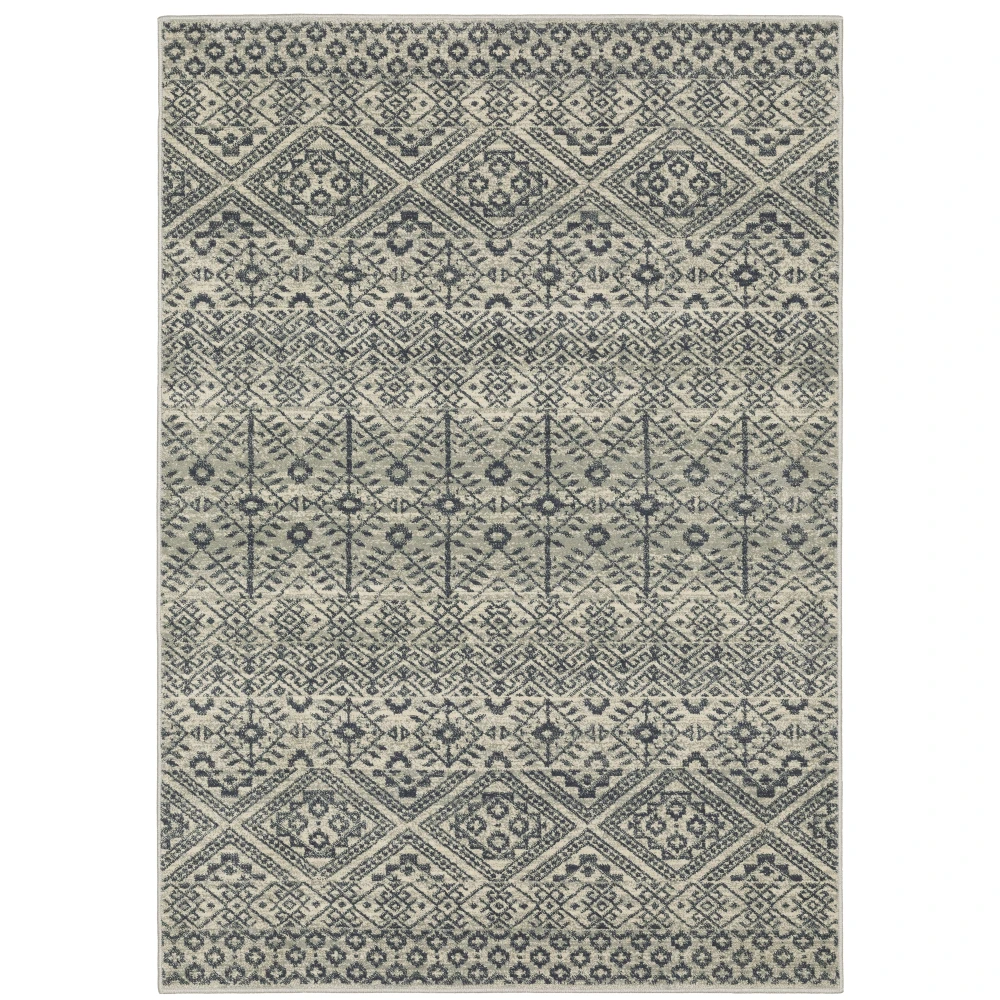 Branson BR02A Blue/ Beige Indoor Area Rug - 7'10
