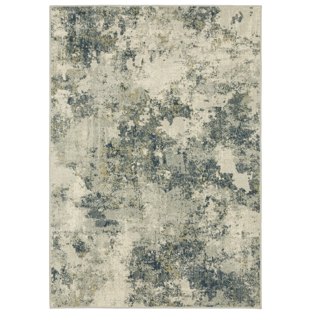 Branson BR12A Beige/ Teal Indoor Area Rug - 7'10