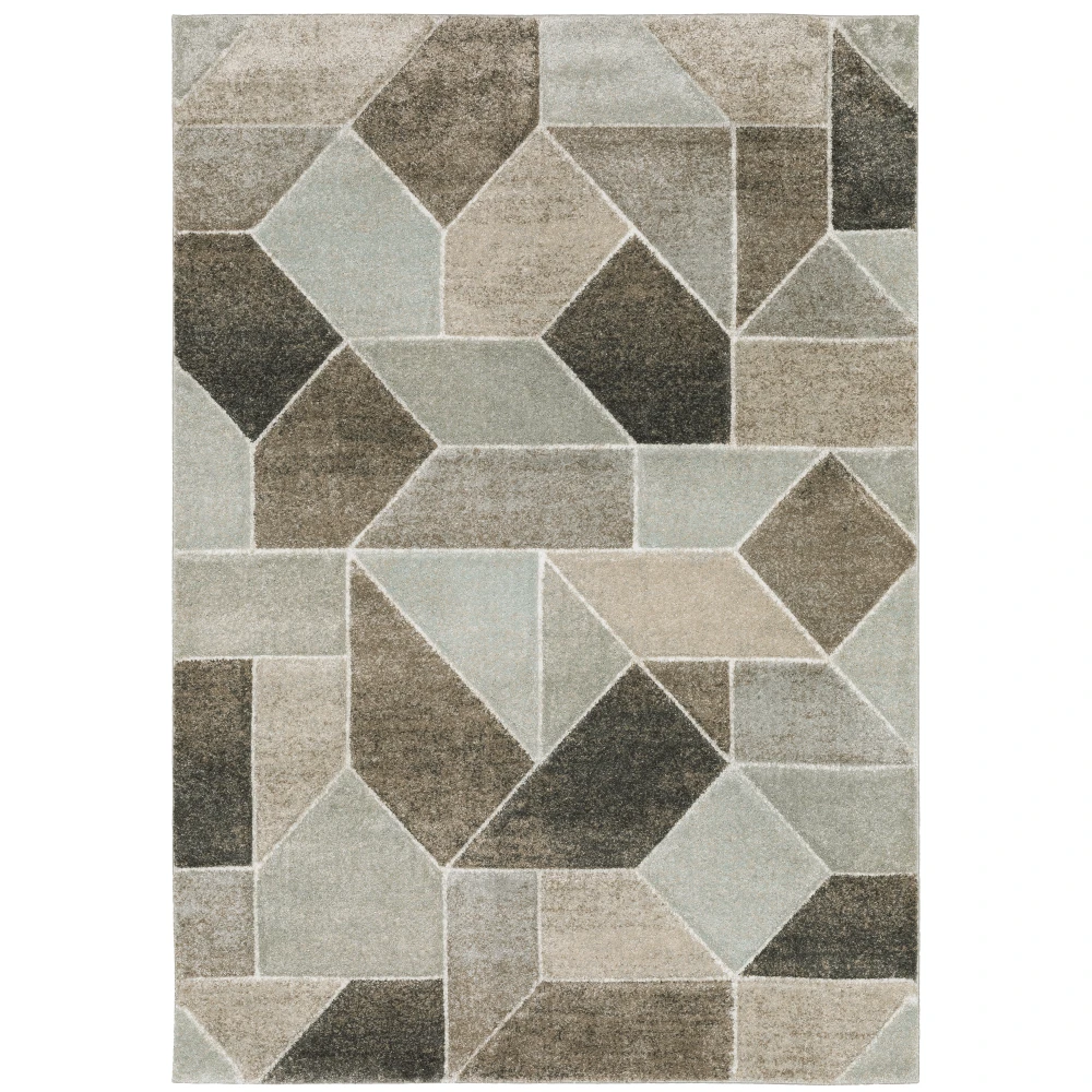 Cambria 004L2 Grey/ Brown Indoor Area Rug - 6'7