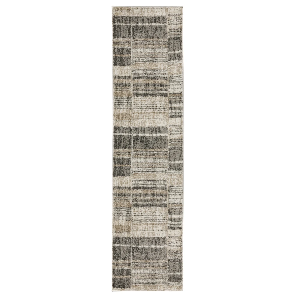 Cambria 055X2 Tan/ Charcoal Indoor Area Rug - 1'10