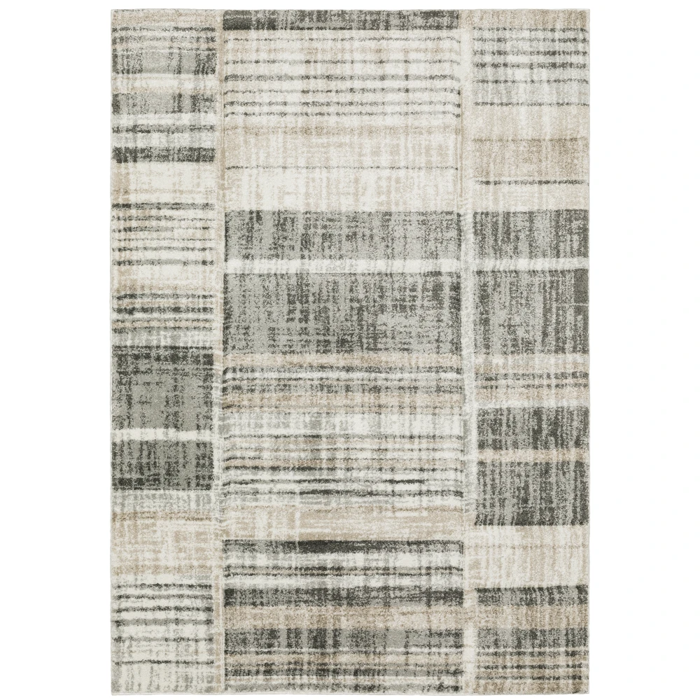 Cambria 055X2 Tan/ Charcoal Indoor Area Rug - 9'10