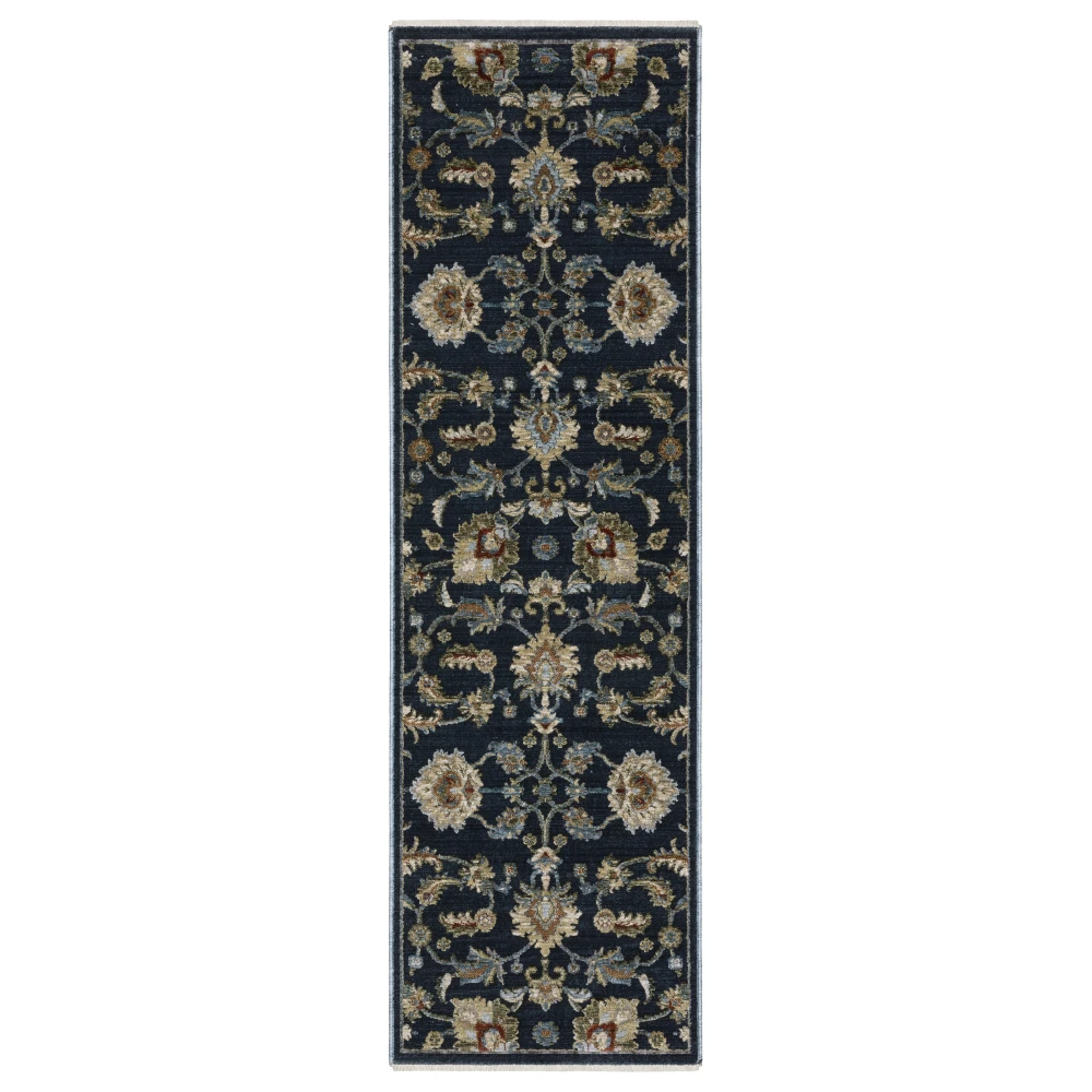 Capella CAP05 Navy Blue/ Multi Indoor Area Rug - 2'3