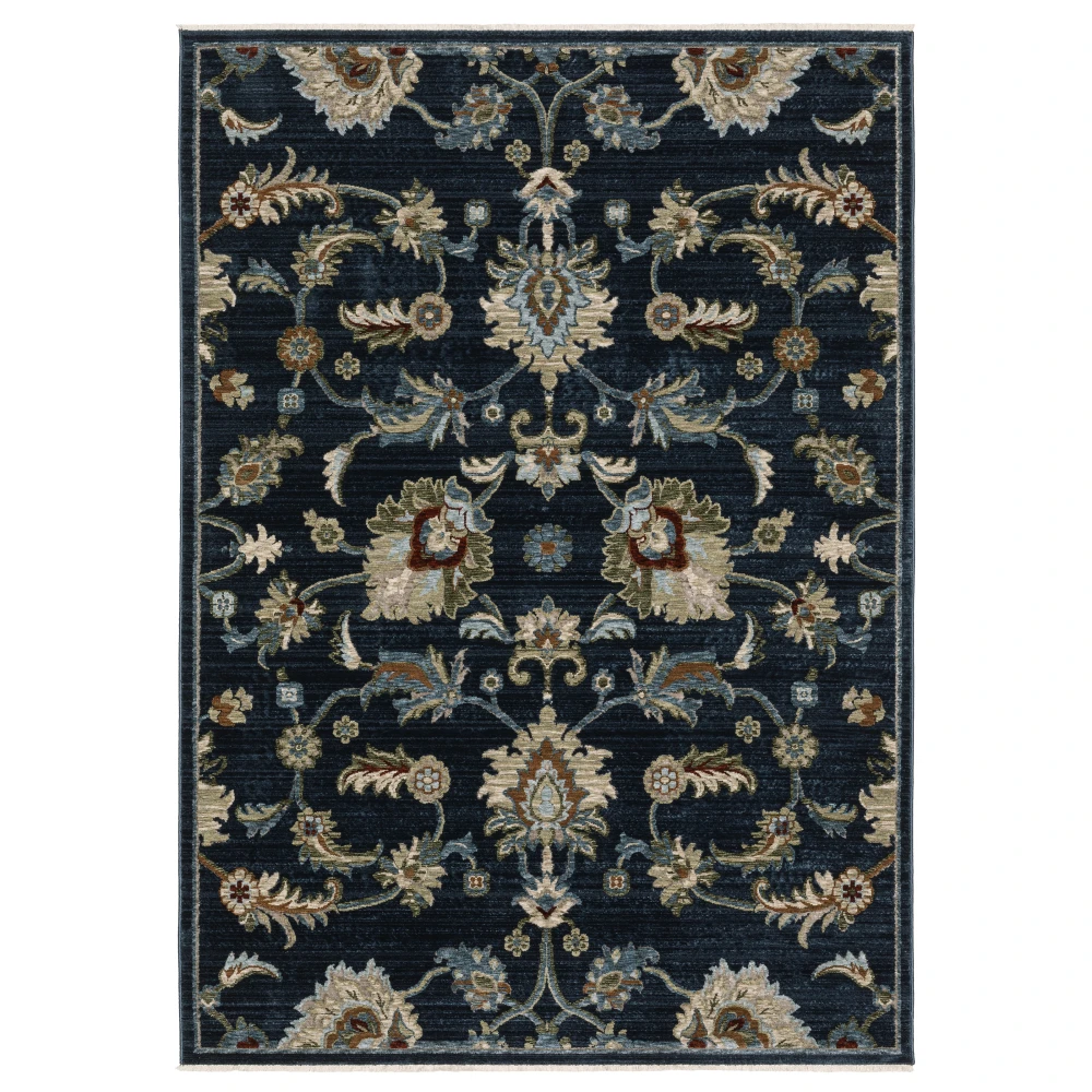 Capella CAP05 Navy Blue/ Multi Indoor Area Rug - 6'7