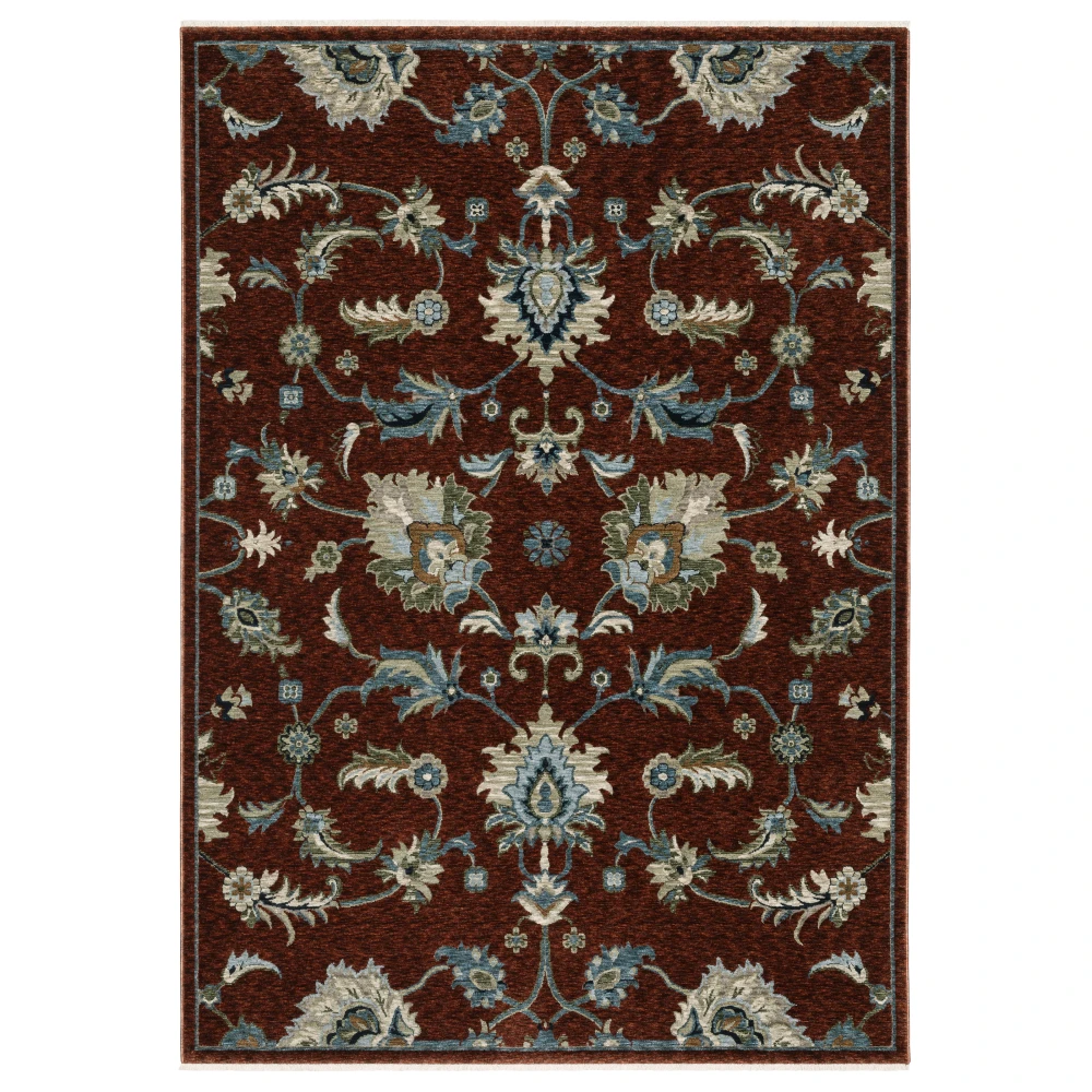 Capella CAP06 Red/ Multi Indoor Area Rug - 3'3