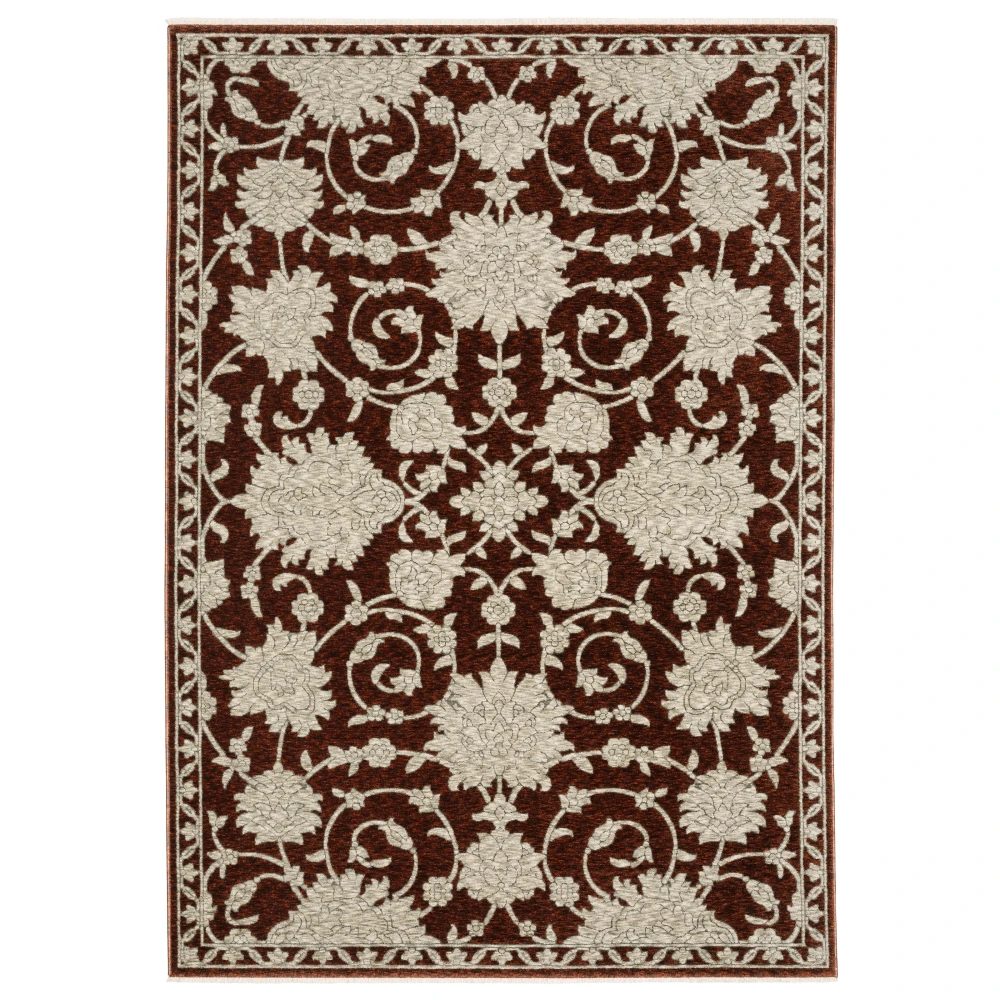Capella CAP08 Rust Red/ Beige Indoor Area Rug - 3'3