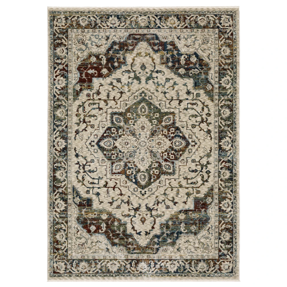 Capella CAP12 Beige/ Multi Indoor Area Rug - 3'3