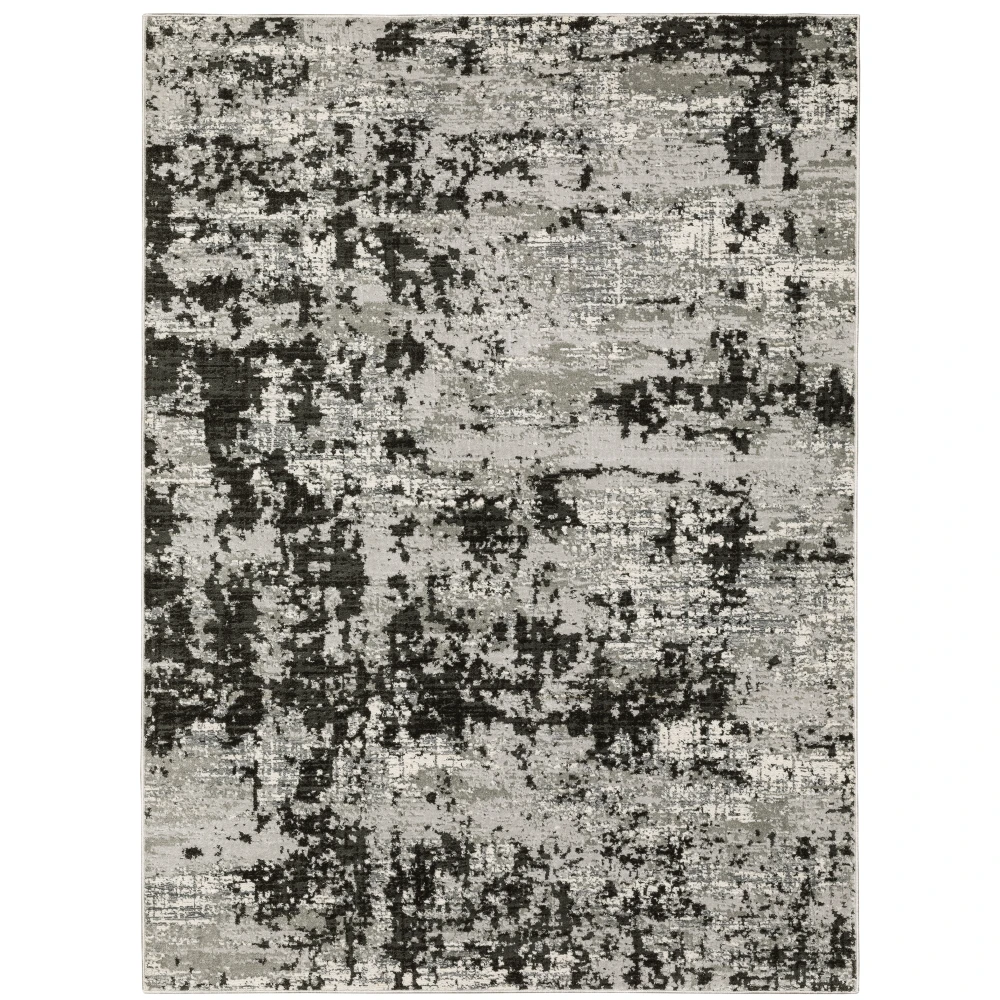 Caravan 4153Q Grey/ Black Indoor Area Rug - 6'7