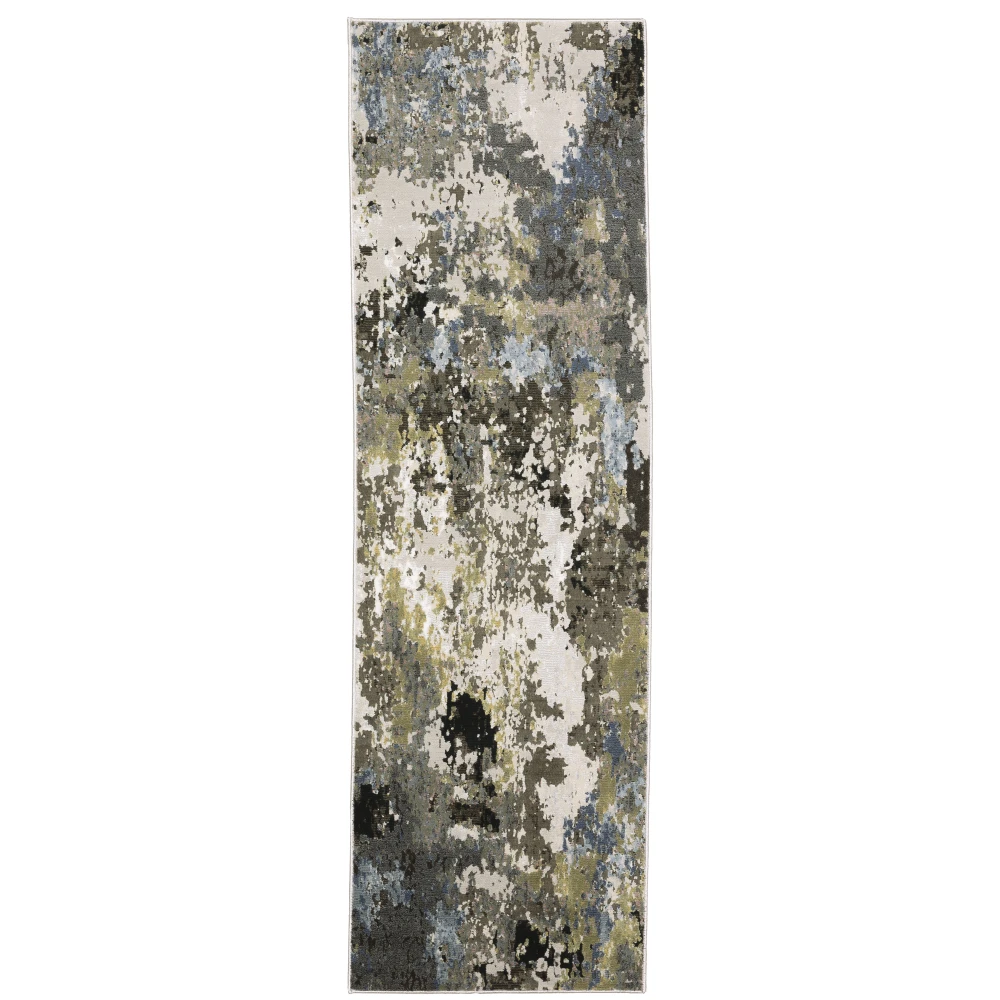 Caravan 502Z8 Grey/ Green Indoor Area Rug - 2'3