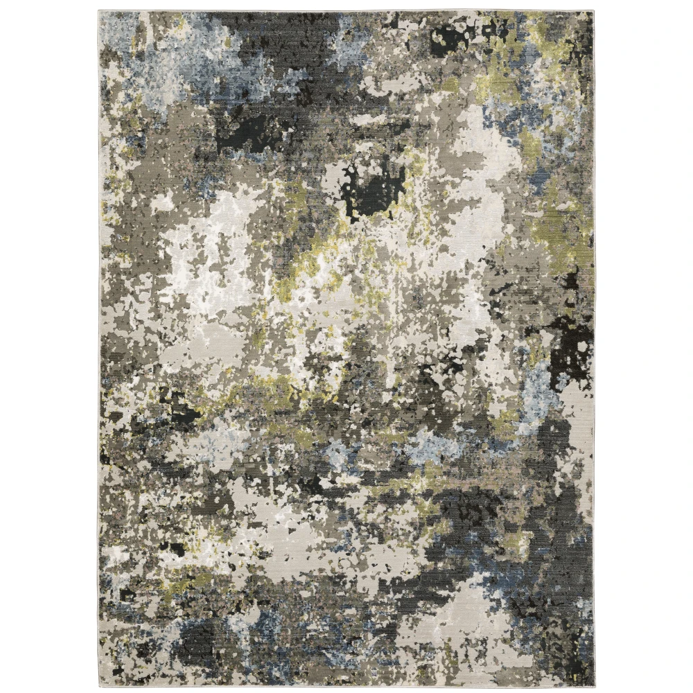 Caravan 502Z8 Grey/ Green Indoor Area Rug - 5'3