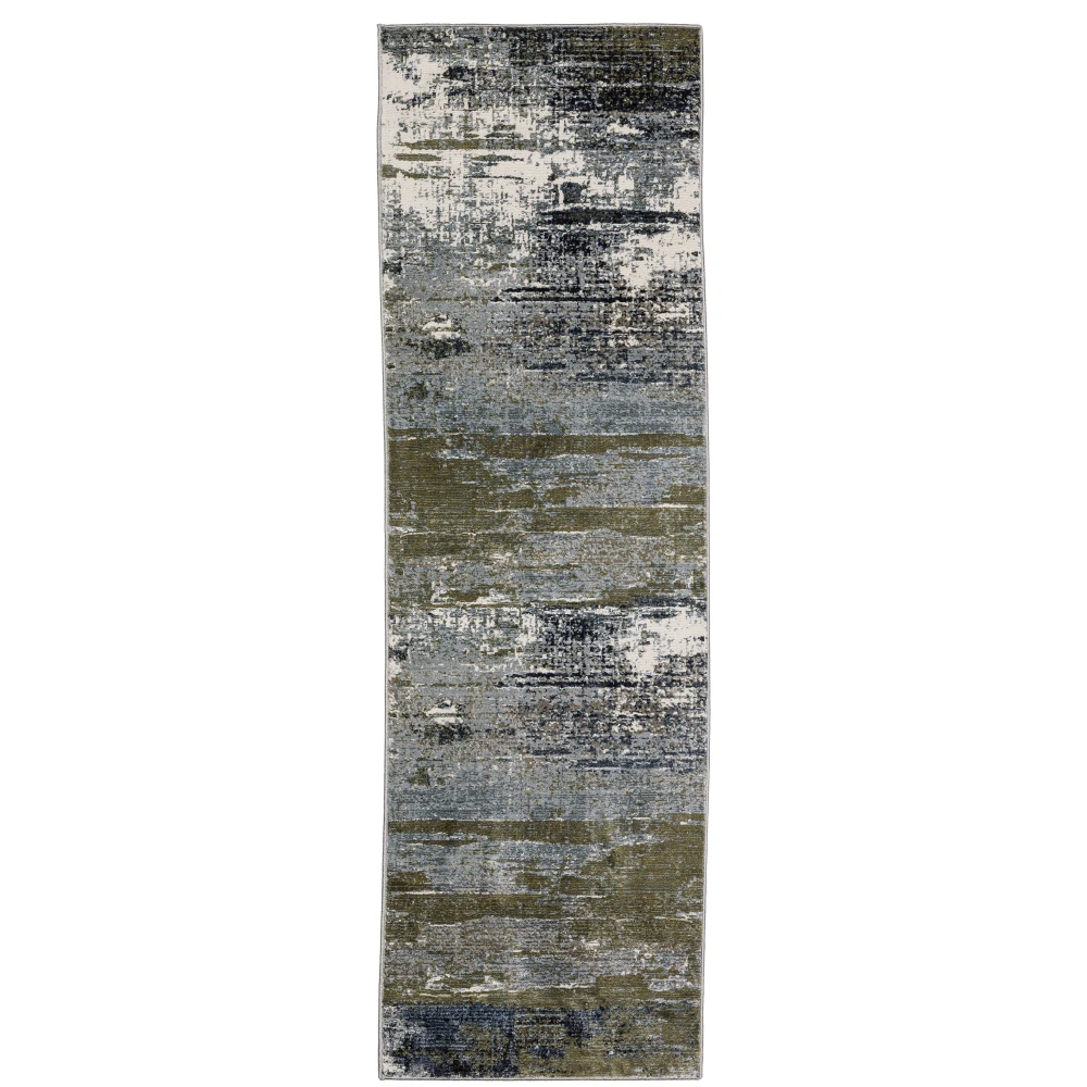 Caravan 8020L Blue/ Green Indoor Area Rug - 2'3