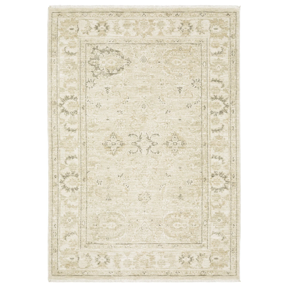 Caroline CRL03 Beige/ Gold Indoor Area Rug - 7'10