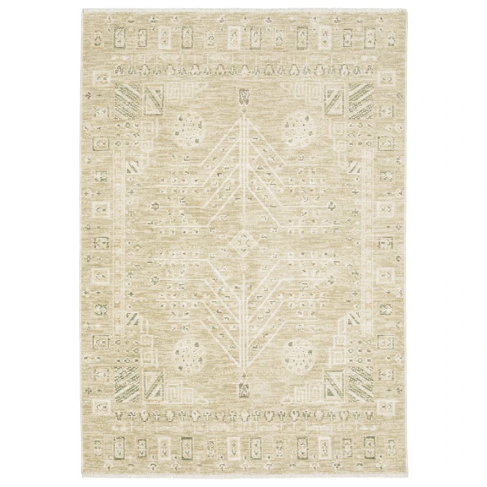 Caroline CRL05 Gold/ Beige Indoor Area Rug - 2'9