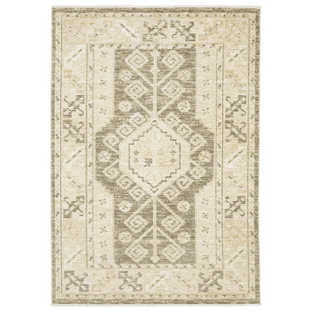 Caroline CRL07 Brown/ Gold Indoor Area Rug - 2'3