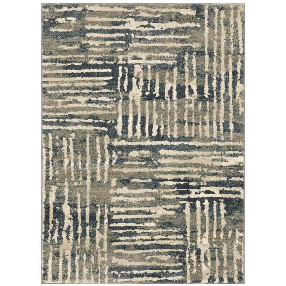 Carson 0745C Blue/ Beige Indoor Area Rug - 3'10