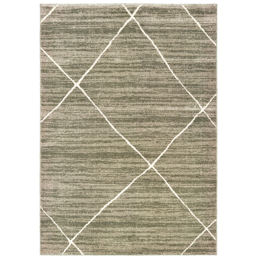 Carson 9661A Grey/ Ivory Indoor Area Rug - 3'10