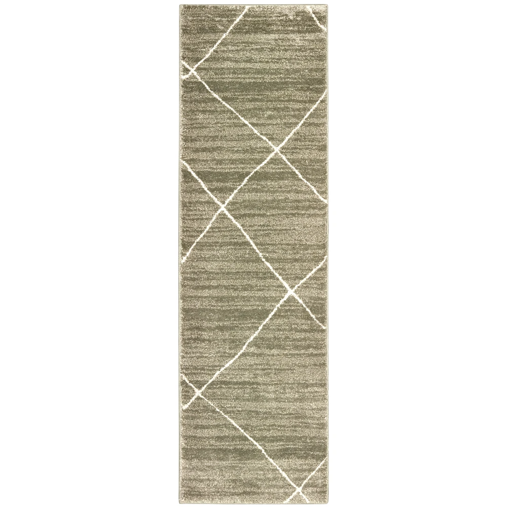 Carson 9661A Grey/ Ivory Indoor Area Rug - 2'3