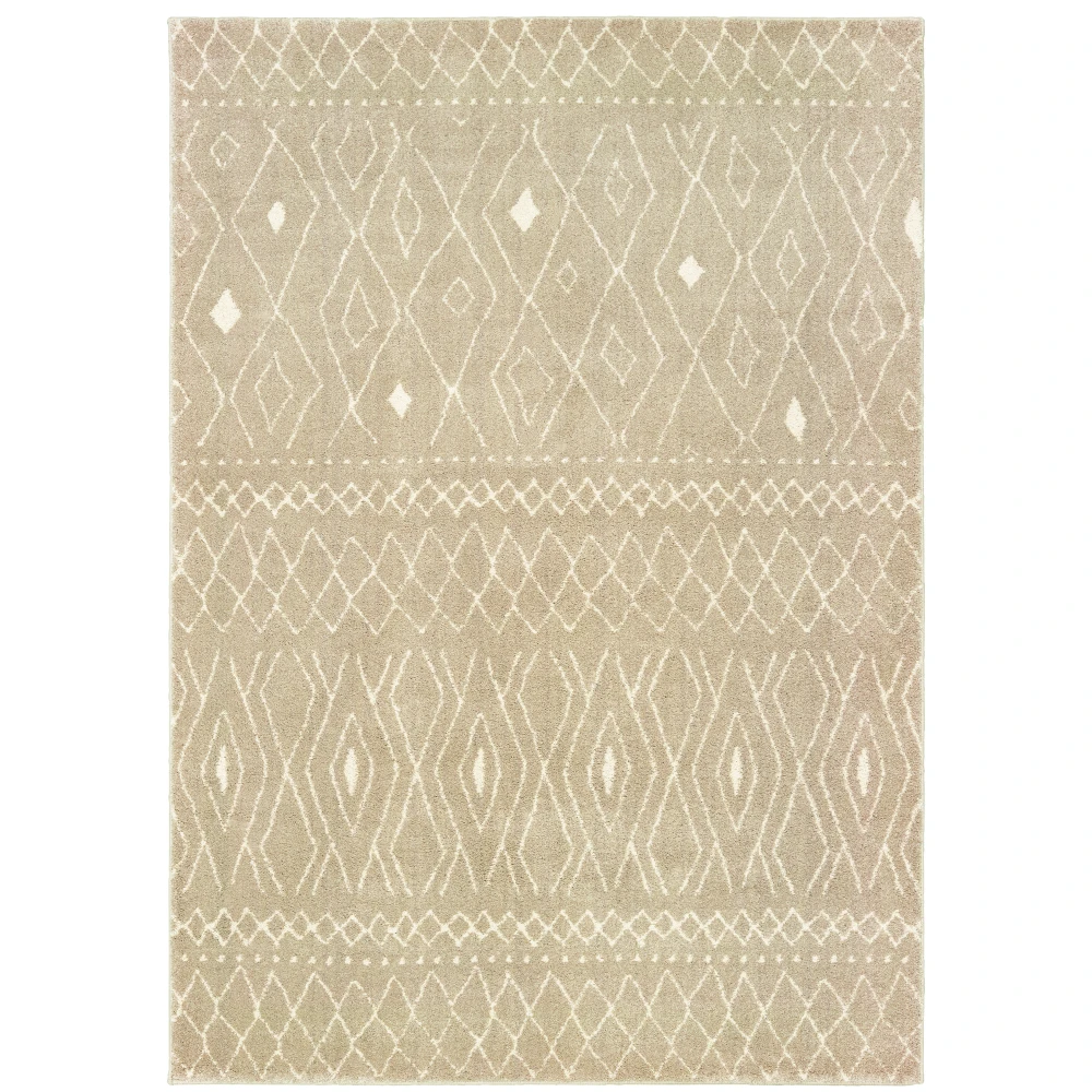Carson 9665B Sand/ Ivory Indoor Area Rug - 2' x 3'