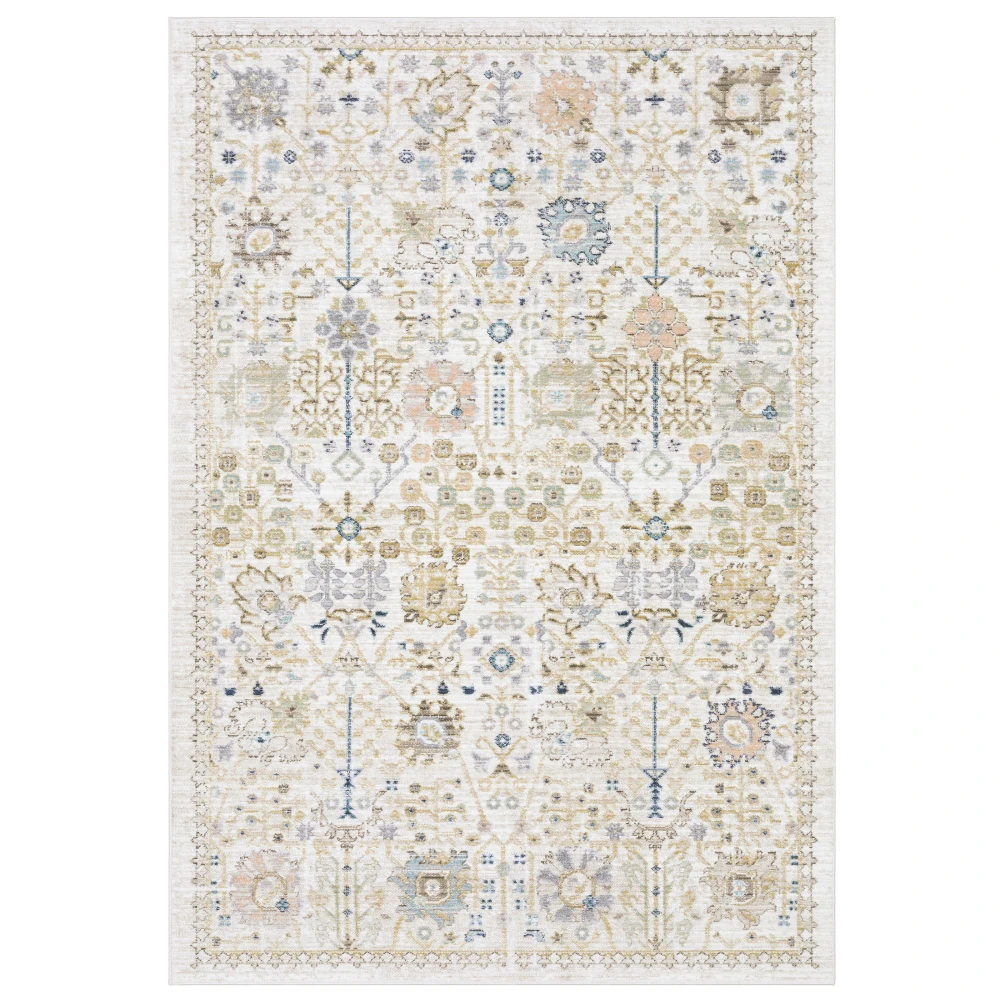 Cavett CAV13 Blue/ Pink Indoor Area Rug - 5'3