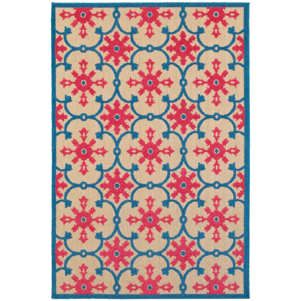 Cayman 190L9 Pink/ Blue Indoor/Outdoor Area Rug - 7'10