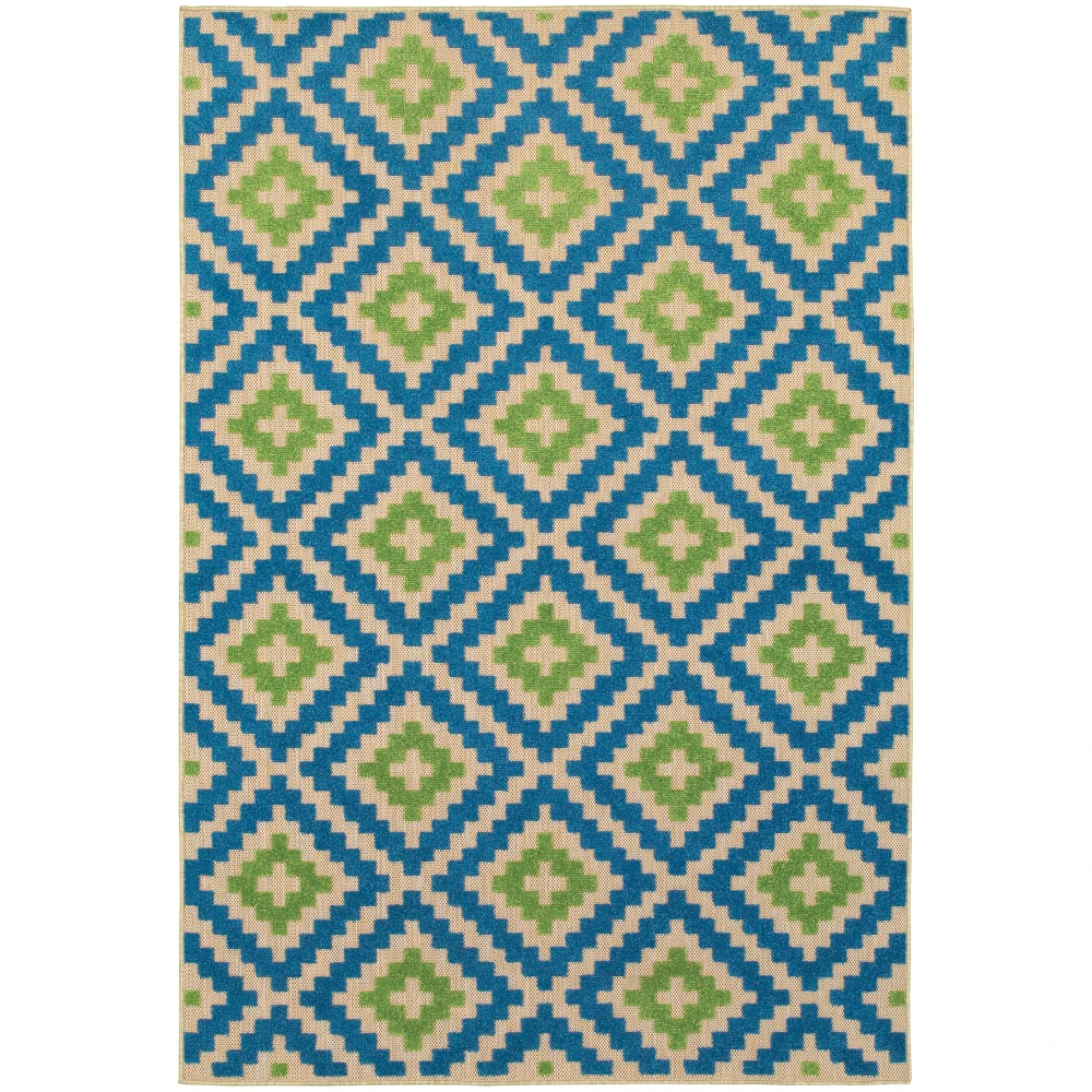 Cayman 2063Z Blue/ Green Indoor/Outdoor Area Rug - 6'7