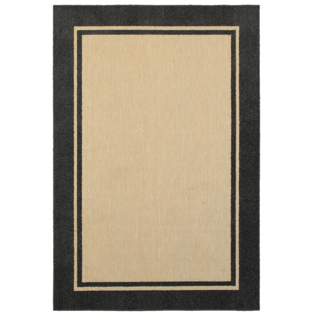 Cayman 5594K Sand/ Charcoal Indoor/Outdoor Area Rug - 5'3