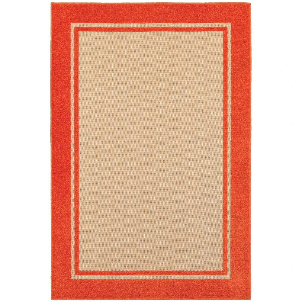 Cayman 5594Q Sand/ Orange Indoor/Outdoor Area Rug - 6'7