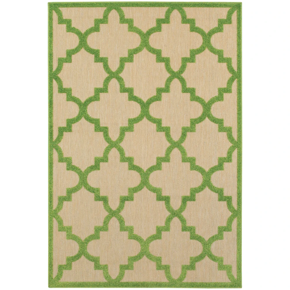 Cayman 660F9 Sand/ Green Indoor/Outdoor Area Rug - 6'7