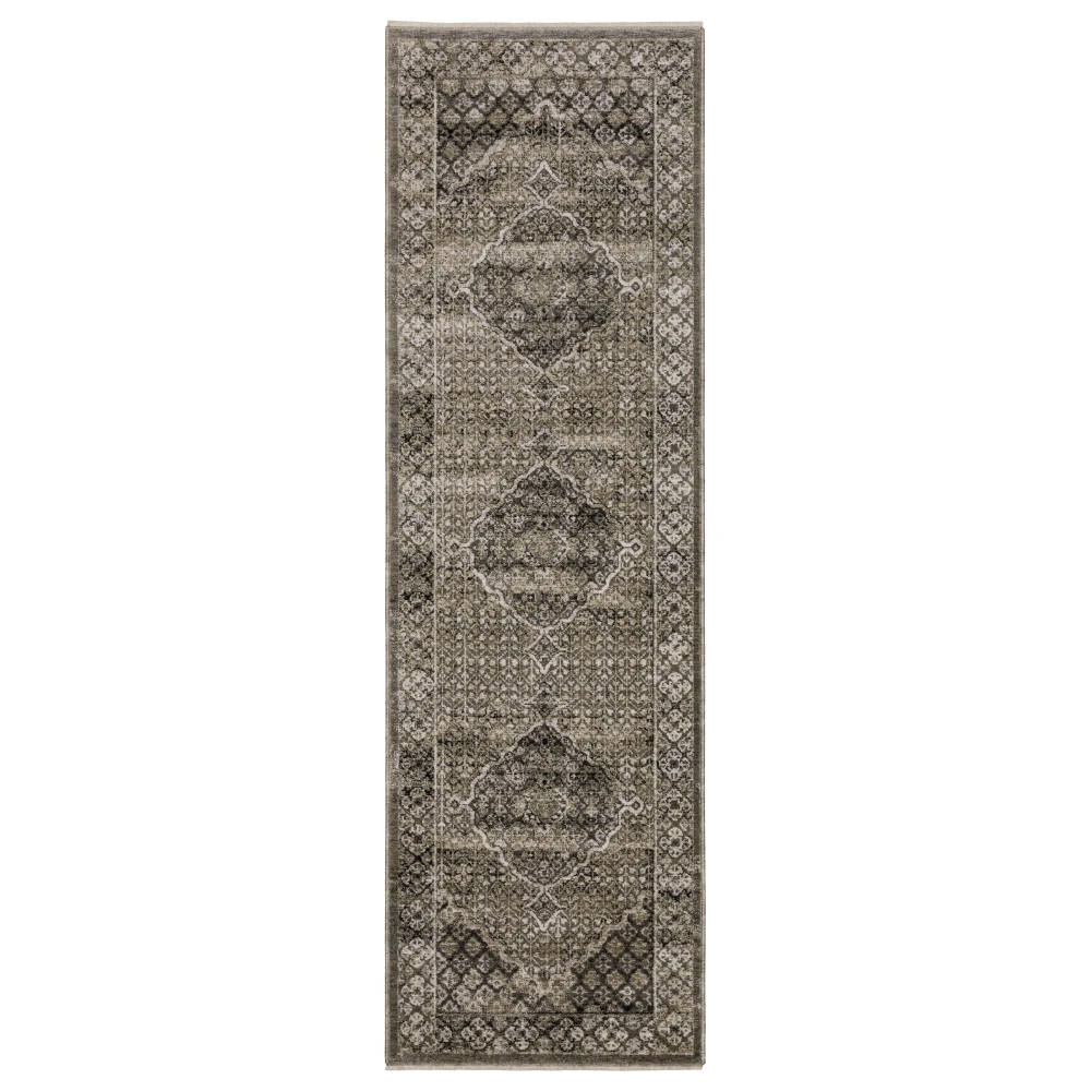 Chamberlain CH02D Grey/ Beige Indoor Area Rug - 2'3