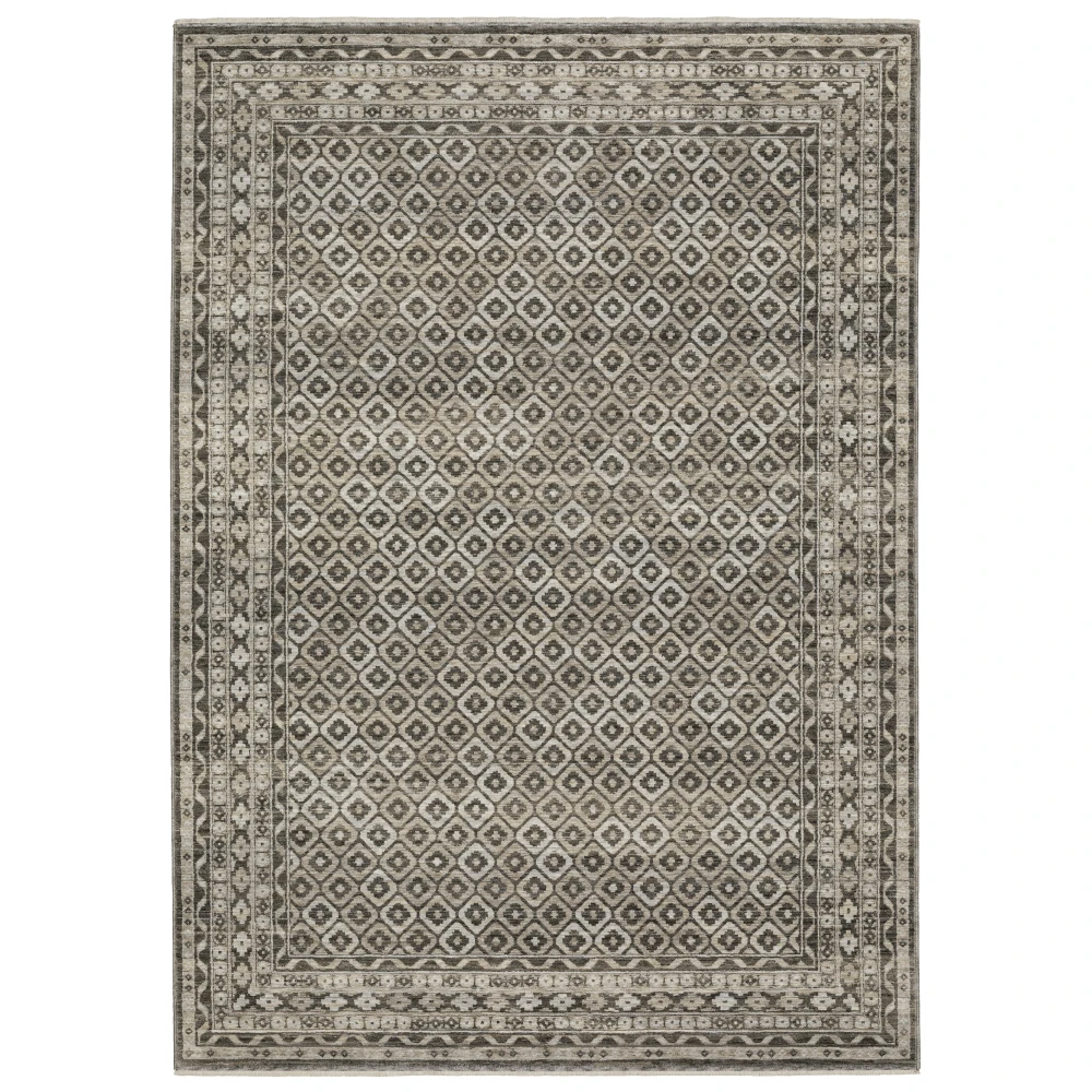 Chamberlain CH03B Grey/ Beige Indoor Area Rug - 5'3