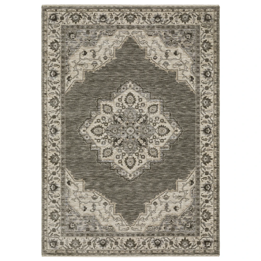 Chamberlain CH05A Grey/ Beige Indoor Area Rug - 3'3